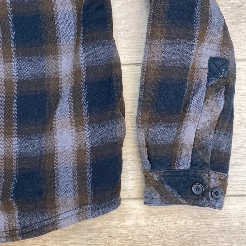 Boston‎ Traders Sherpa Plaid Flannel Shacket Shirt Jacket Grunge Casual Lined